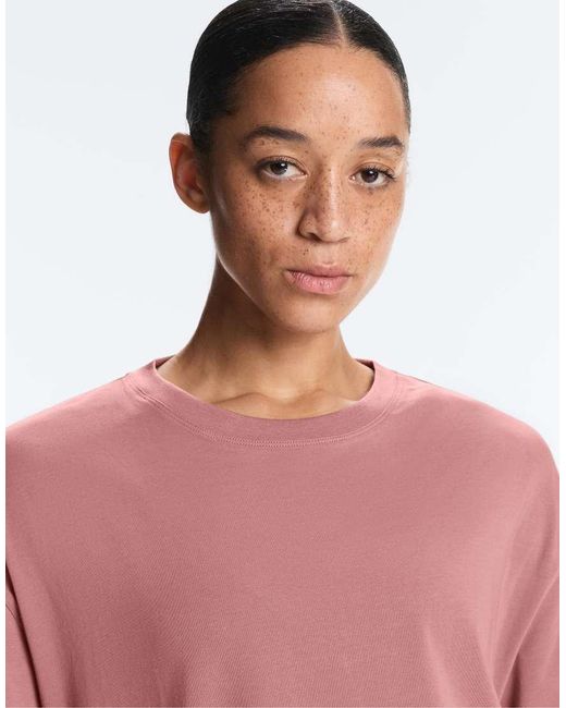 Oysho Red Short Sleeve Cotton Blend T-shirt