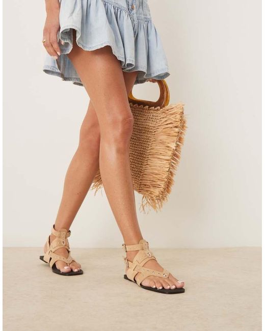 ASOS Natural Fiorella Gladiator Flat Sandal