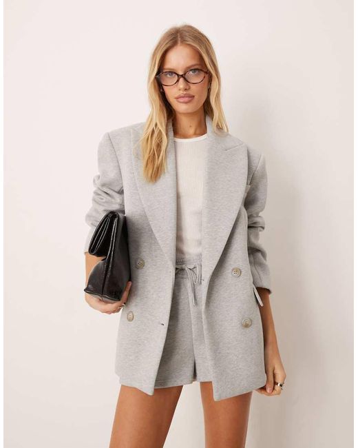 Soho Wardrobe Natural Oversized Double Breasted Blazer