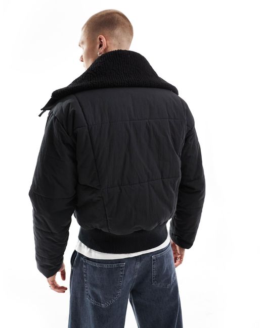 ASOS Black Utility Puffer Jacket for men