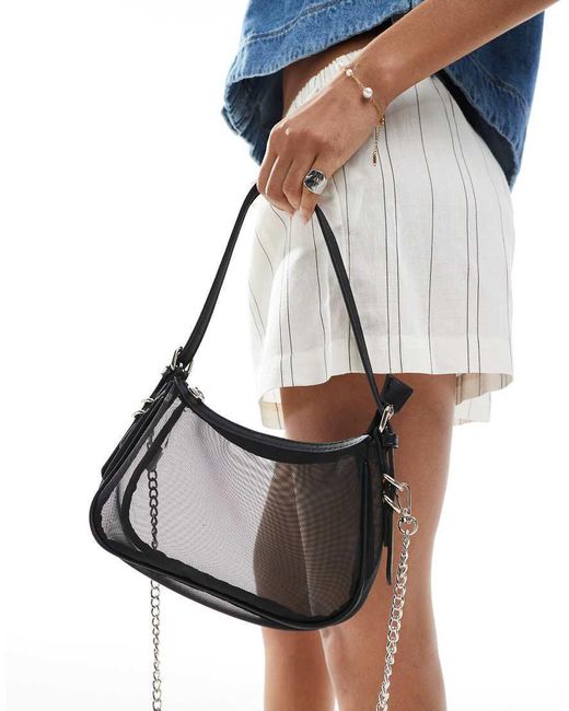 Borsetta Nera A Rete di Stradivarius in White