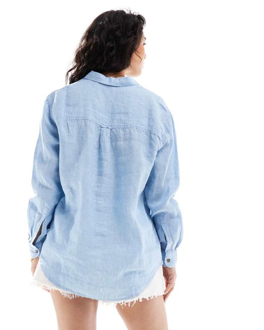 Chemise casual coupe masculine en lin - océan chambray Superdry en coloris Blue