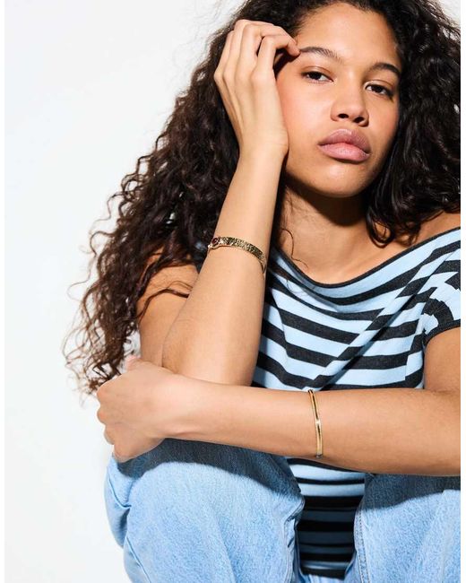 Bershka White Pack Of 4 Rhinestone Bracelets