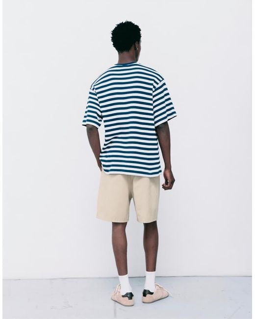 Pull&Bear Gray Darted Bermuda Shorts for men