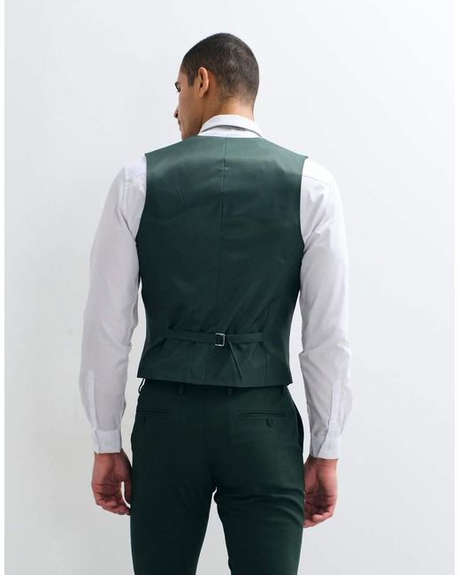 ASOS Green Skinny Suit Waistcoat for men