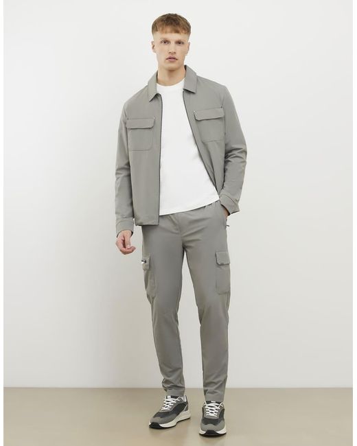River Island Gray Muscle Fit Shacket for men