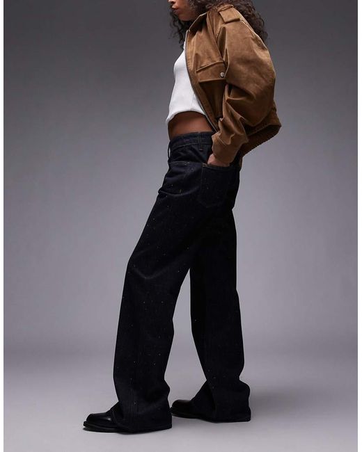 AllSaints Black Ember Sparkle Flare Jean