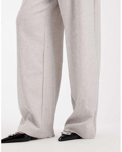 Vero Moda White Linen Touch Wide Leg Trouser Co-ord