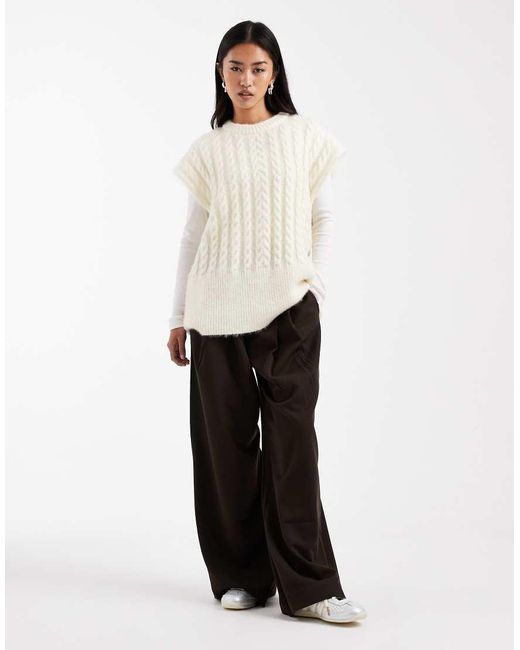 ASOS White Knitted Oversized Tank