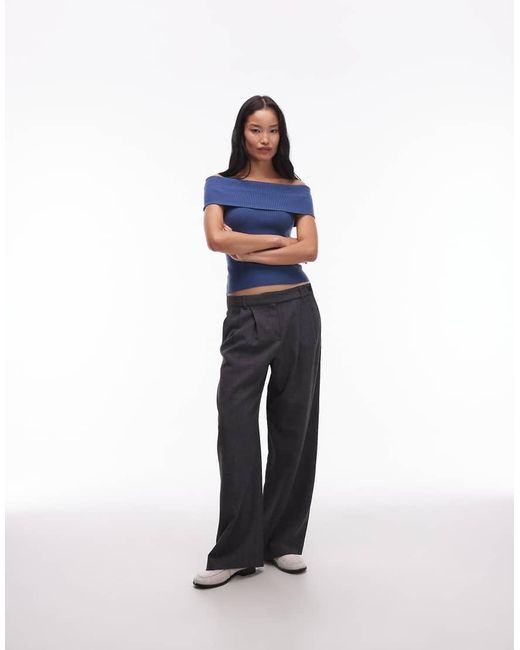 Nia Blue Annemarie Off The Shoulder Knit Sweater