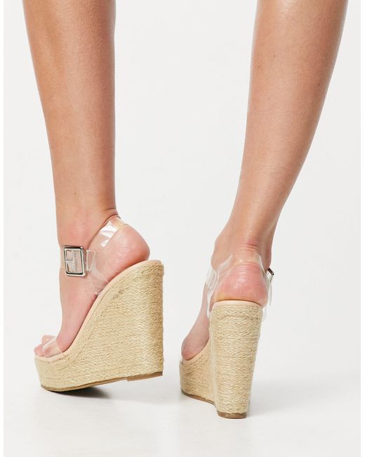 truffle collection heeled espadrille wedges