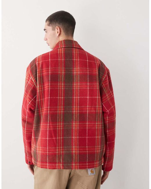 Aape By A Bathing Ape Red Aape By A Bathing Ape Padded Flannel Shirt Jacket for men