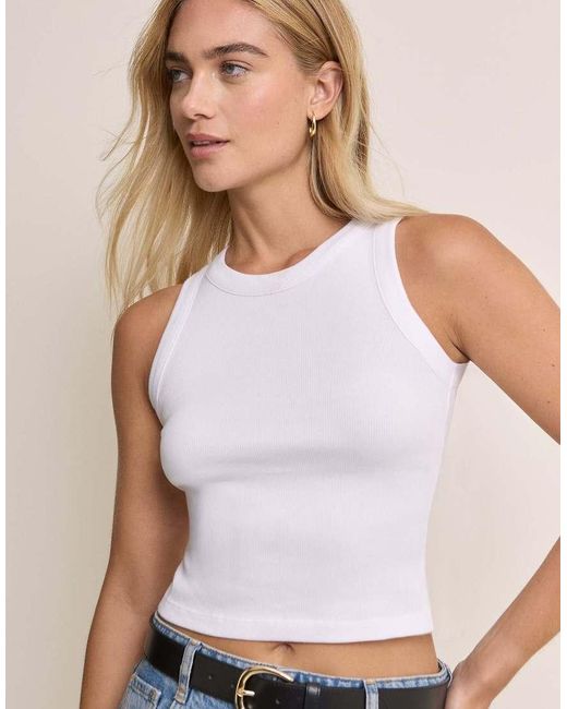 Nobody's Child White Racer Cropped Racer Vest