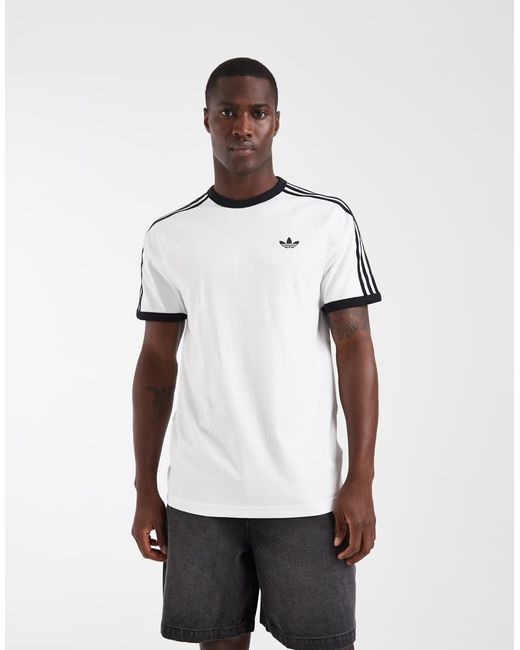 Adidas Originals White Three Stripe T-Shirt