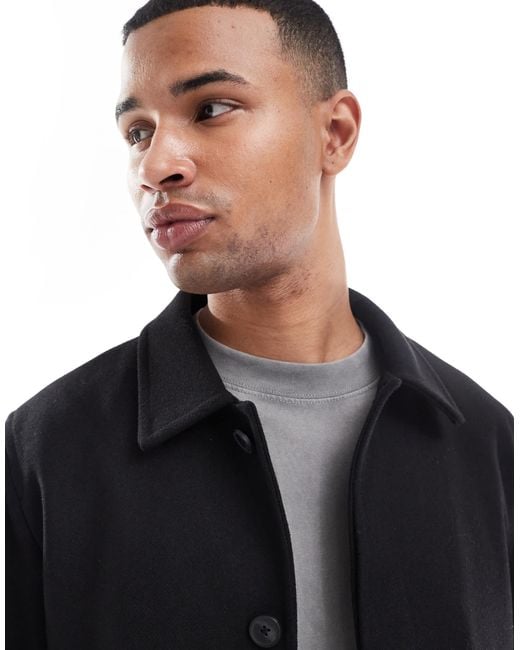 Jack & Jones Blue Boxy Wool Blend Jacket for men
