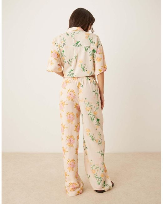 ASOS Natural – abi – strandhose mit em blumenmuster