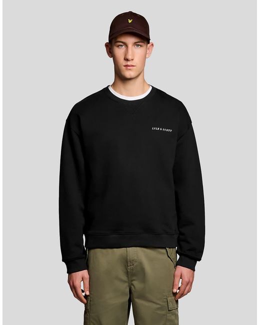 Lyle & Scott Black Heavyweight Script Sweatshirt for men