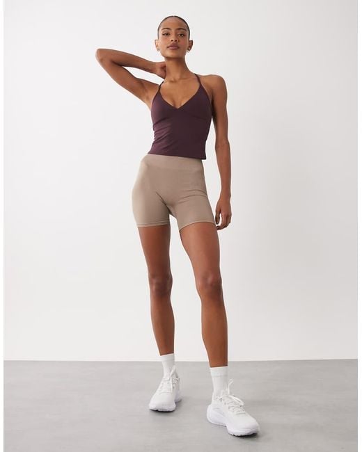 Cotton On Brown Active 2 Pack Ultra Soft Tri Crossback Cami