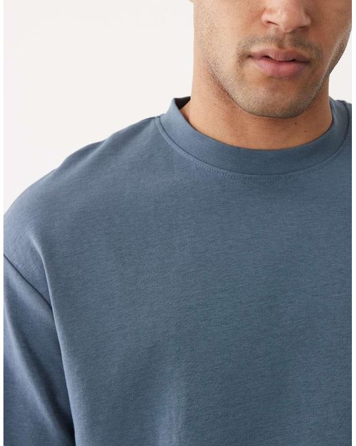 SELECTED Blue Heavyweight Oversized T-Shirt for men