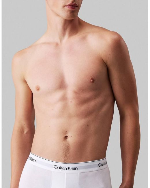 Calvin Klein White Icon Cotton Stretch 5 Pack Boxer Briefs for men