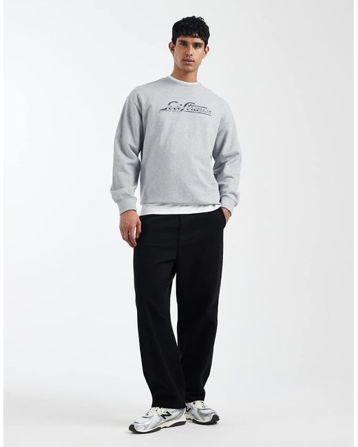 Levi's Gray Logo Graphic Relaxed Sweatshirt for men