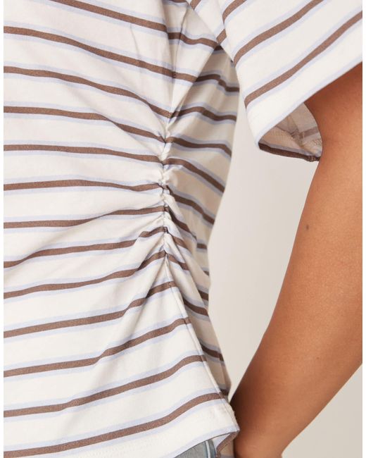 ASOS Multicolor Cinched Side T Shirt With Shoulder Pads