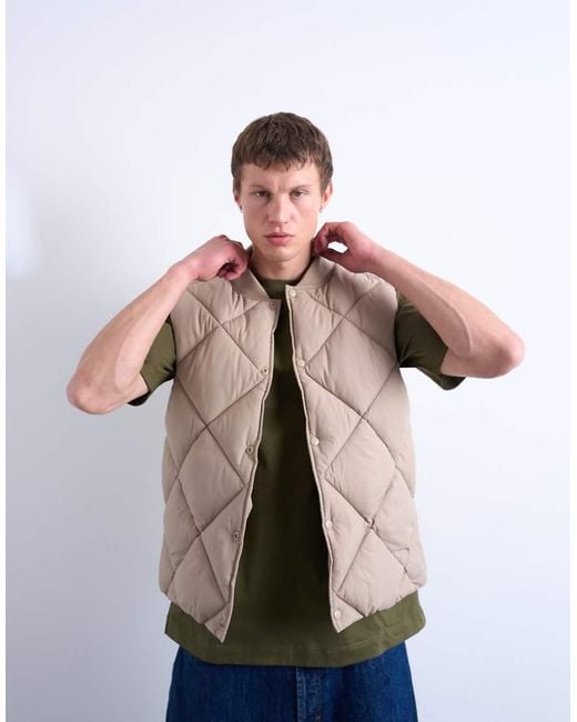 Topman Multicolor Diamond Quilt Vest for men