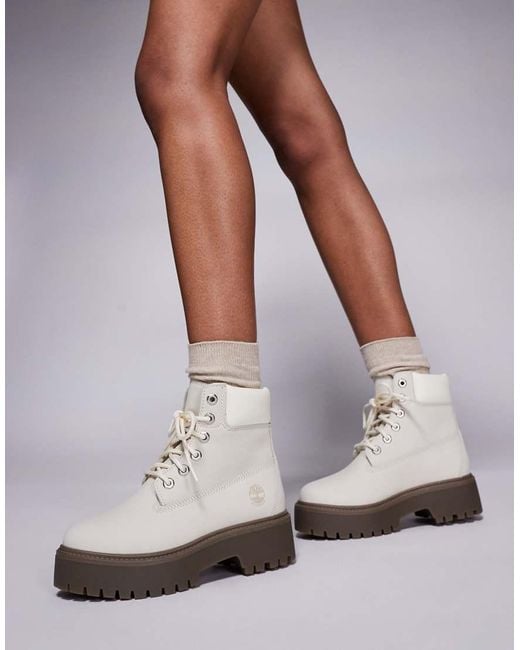 Timberland White Stone Street Platform 6"" Boots