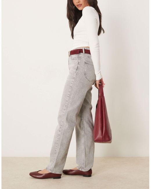 Vila Natural Kelly High Waisted Wide Leg Jean