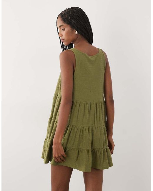 Miss Selfridge Green Tiered Jersey Romper