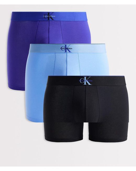 Calvin Klein Blue Monogram Cotton 3 Pack Boxer Briefs for men