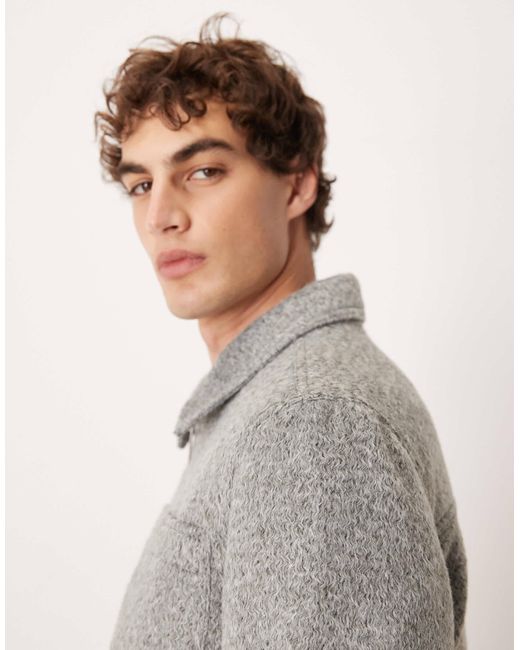 Blouson harrington en imitation laine ASOS pour homme en coloris Gray