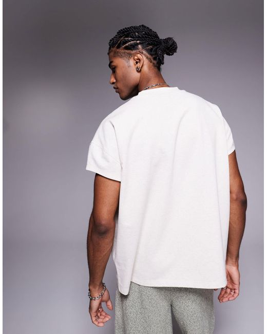 ASOS – strukturiertes, kastiges oversize-t-shirt in White für Herren