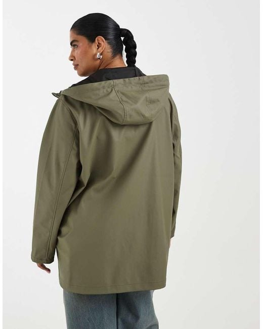 ONLY Green Hooded Raincoat