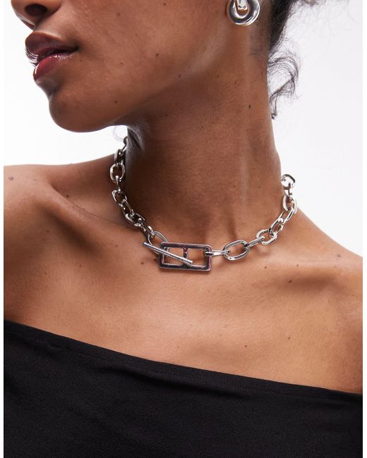 Chunky Rope Chain T-bar Ball Necklace | boohoo
