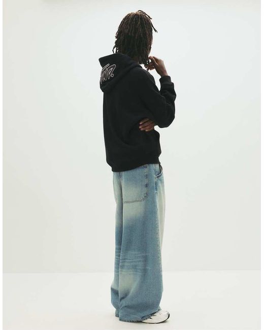 Pull&Bear Black Stwd Hoodie for men