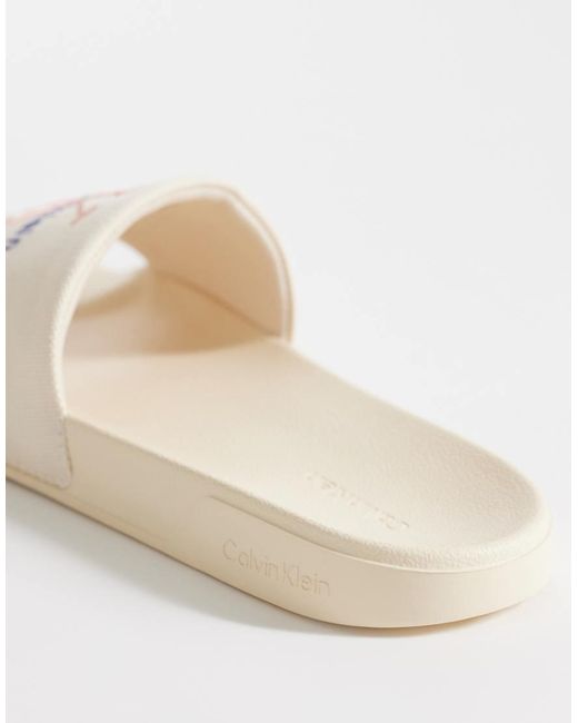 Calvin Klein Natural Jeans Essential Logo Slides
