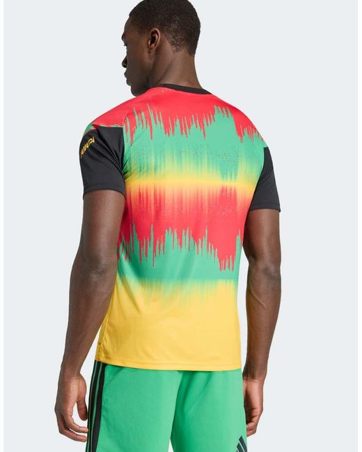Adidas Originals Green Jamaica 26 X Bob Marley Home Pre Match Jersey for men