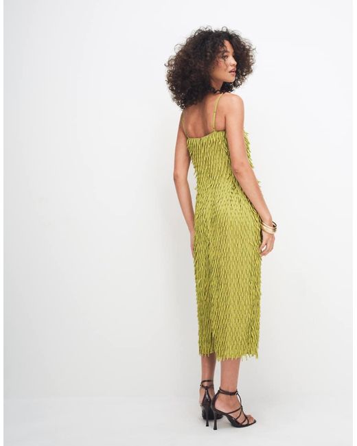 ASOS Green All Over Embellished Cami Midi Dress