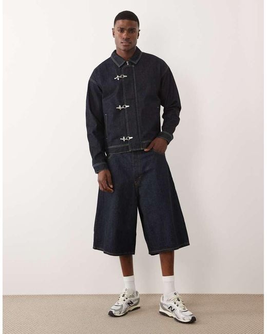 Jack & Jones Blue Fireman Clasp Denim Jacket for men