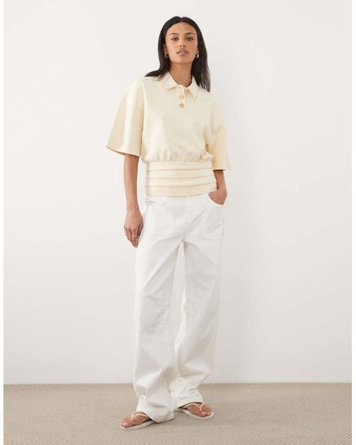 ASOS Natural Waist Detail Interlock Top
