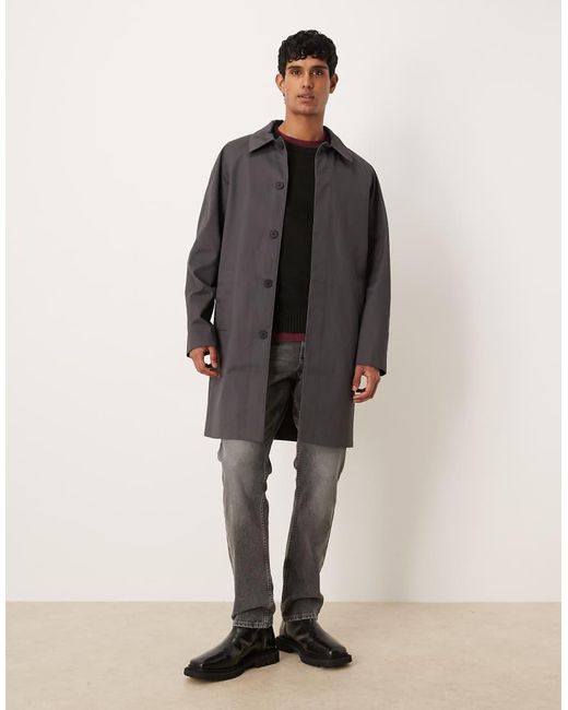 ASOS Gray Oversized Trench Coat for men