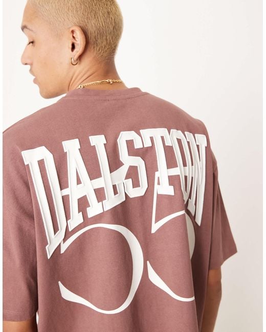 ASOS Pink Boxy Oversized T-shirt With Number Print for men