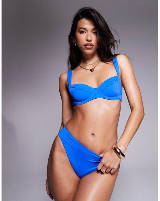 KBX Bikinitop Met Beugel, V-Hals En Uitneembare Vullingen in het Blue