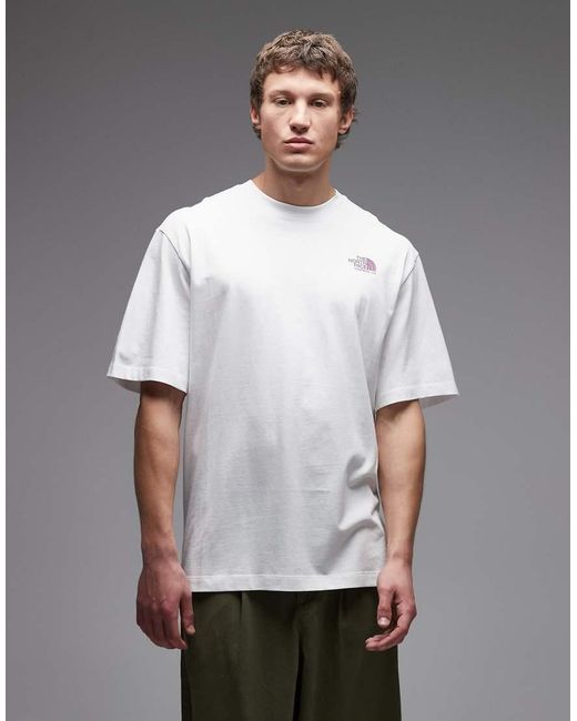 The North Face Gray Plant And Flora Backprint Oversized T-Shirt for men