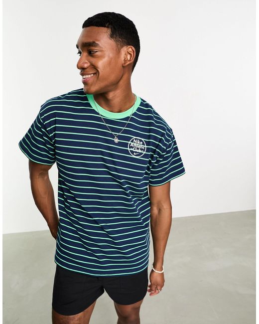 Nike – trend – gestreiftes t-shirt in Blue für Herren