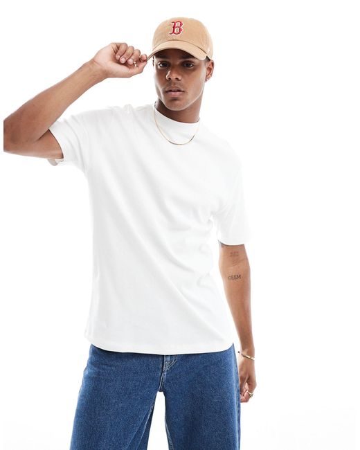 T-shirt vestibilità classica bianca di River Island in White da Uomo
