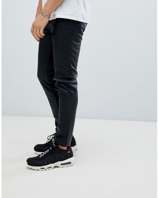 BoohooMAN Faux Leather Trousers In Black for men