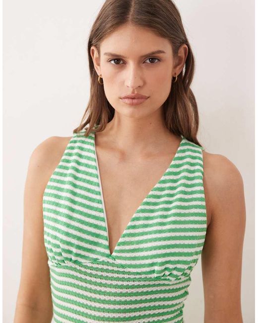ASOS Green Plunge V Neck Midaxi Dress