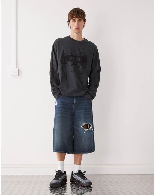 Weekday – great – kastiges t-shirt in Blue für Herren